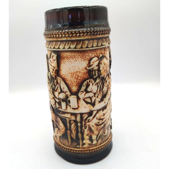 German Beer Stein Vintage Gerzit Embossed Tavern Scene Widertrunk Sei Klar - Picture 14 of 16